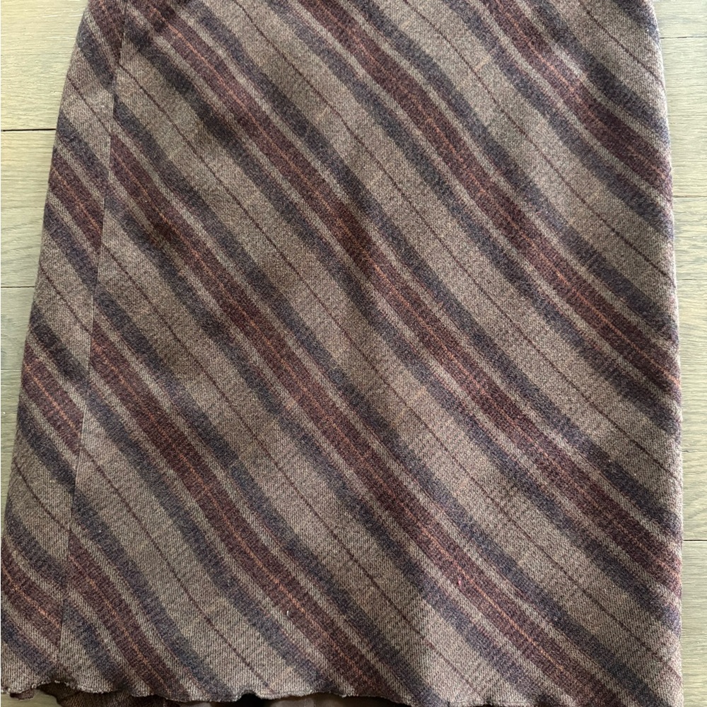 BCBGMaxAzria Brown Gray High Low A-line Skirt